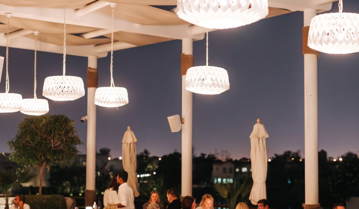 Italian dining table setting at Isola Dubai in Jumeirah Islands